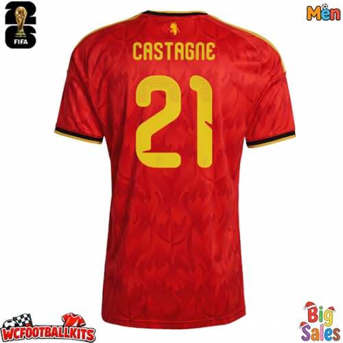 Belgium Timothy Castagne #21 Replica Home Stadium Shirt World Cup 2026 Short Sleeve
